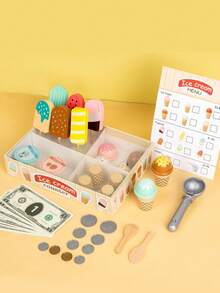 Kids Wooden Kitchen Toy, Realistic Food, Afternoon Tea, Desserts, Cake, Ice Cream - Multicolor - View 6