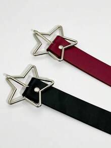 1 件女士朋克风格五角星腰带，多个镂空星星个性化皮带，搭配牛仔裤夏季、学校秋季、秋季、万圣节