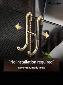 1pc Stainless Steel Towel Hook, Punch Free Bathroom Partition Hook, Heavy Duty Hook Rack For Robe, Towel, Over The Door Hook For Bathroom, Kitchen Multi-Scale Use, Bathroom Accessories - Multicolor - View 3