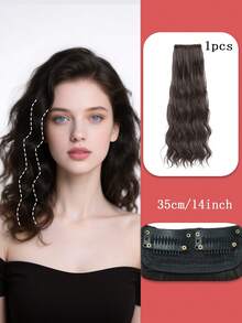 Extensiones de cabello con clip de fibra sintética resistente al calor con ondas de agua de 6-18 pulgadas para cabello ralo, para volumen instantáneo en las raíces (uso diario/fiesta)