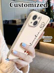 1 pieza Funda protectora de teléfono a prueba de golpes con diseño de texto personalizado, estilo de rayas de gato de ojos, mate simple, compatible con iPhone 16/16 Pro Max, XR, 7/8, iPhone 15 Pro Max, 12 Pro Max, 13 Pro Max, 14 Pro Max, 13, 14, 11, 12P, 14P, 11P, 12P, XS, XR, 7/8P, 7/8 Plus, A13, 4G, A22, A21S, A51, 4G, A52, S22 Ultra, A33, 5G, Redmi 10, Redmi Note 11, 4G, Redmi 11 Lite, A53, TPU, A14, A23, S23 Ultra, S24, A14, A15, S23, A73, S25/S25 Ultra, Funda de teléfono Redmi