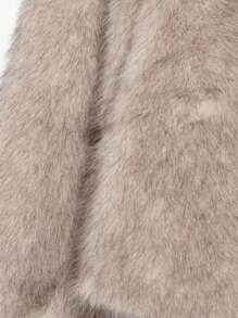 Seelio 秋冬新款厚人造毛领人造毛内衬中长款时尚皮草大衣