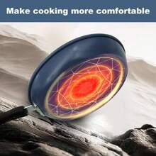 Sartén antiadherente de 24 cm en rojo/verde/sin tapa/con tapa/incrustación de cristal, de fondo grueso, bajo en humo, apta para cocinas de gas y eléctricas, para cocinar mariscos