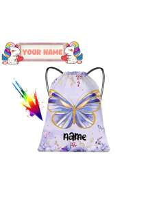1 lekka, personalizowana kieszeń ściągana sznurkiem z uroczym wzorem motyla, na której można nadrukować imię lub życzenia świąteczne. Spersonalizuj swoją torbę. Ten plecak jest idealny dla dziewcząt, chłopców i nastolatków do codziennego użytku, w tym na wycieczki, podróże, sport, pływanie, wędrówki i inne aktywności na świeżym powietrzu. (Uwaga: ta torba jest bardzo cienka).