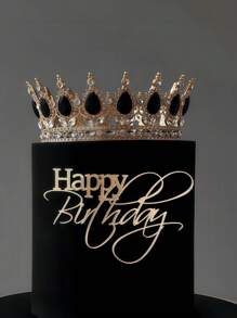 1pc "Happy Birthday" PMMA Cake Topper, Modern Letter Design Cake Decoration, Suitable For Birthday Party, Christmas, Happy Birthday Cake Gift Tower, Can Be Used For Birthday Party Decoration, Christmas, Cake Decoration, Cake Topper, Baking Supplies, Kitchen Essentials, Baking Decor, Baking Supplies, Cake Supplies, Holiday Gifts, Holiday Presents, Decorations - Style J - View 3