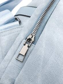 Women's High-End Anti-Theft Backpack; Latest Women's Personalized Casual Soft Leather Backpack; Large Capacity Expandable Multi-Function Travel Backpack; Multi-Purpose Bookbag - Baby Blue - View 8