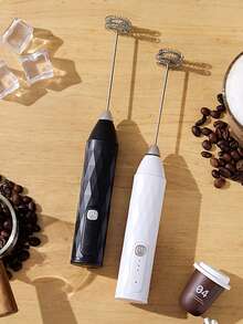 Espumador de leche, espumador de leche portátil y potente, mini espumador de leche, agitador de café, batidor de bebidas de acero inoxidable para café, lattes, capuchinos, matcha, chocolate caliente, fabricante de espuma portátil, batidora eléctrica inalámbrica mini cafetera