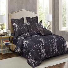 Luxurious Black Marble Super King Size Duvet Cover Set - Elegant Quilted Bedding Ensemble For A Stylish Bedroom Makeover