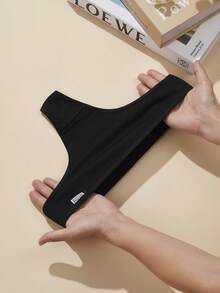 AOKVOGIRL 6 件大码女士内裤，黑白简约性感透气低腰三角裤和丁字裤，棉质 - 黑與白 - 查看 5