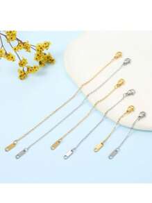 3/6/12pcs Necklace Extenders, Stainless Steel Necklace Extenders For Necklaces, 6/10/15cm Delicate Necklace Extender Chain Set For Women Jewelry Making