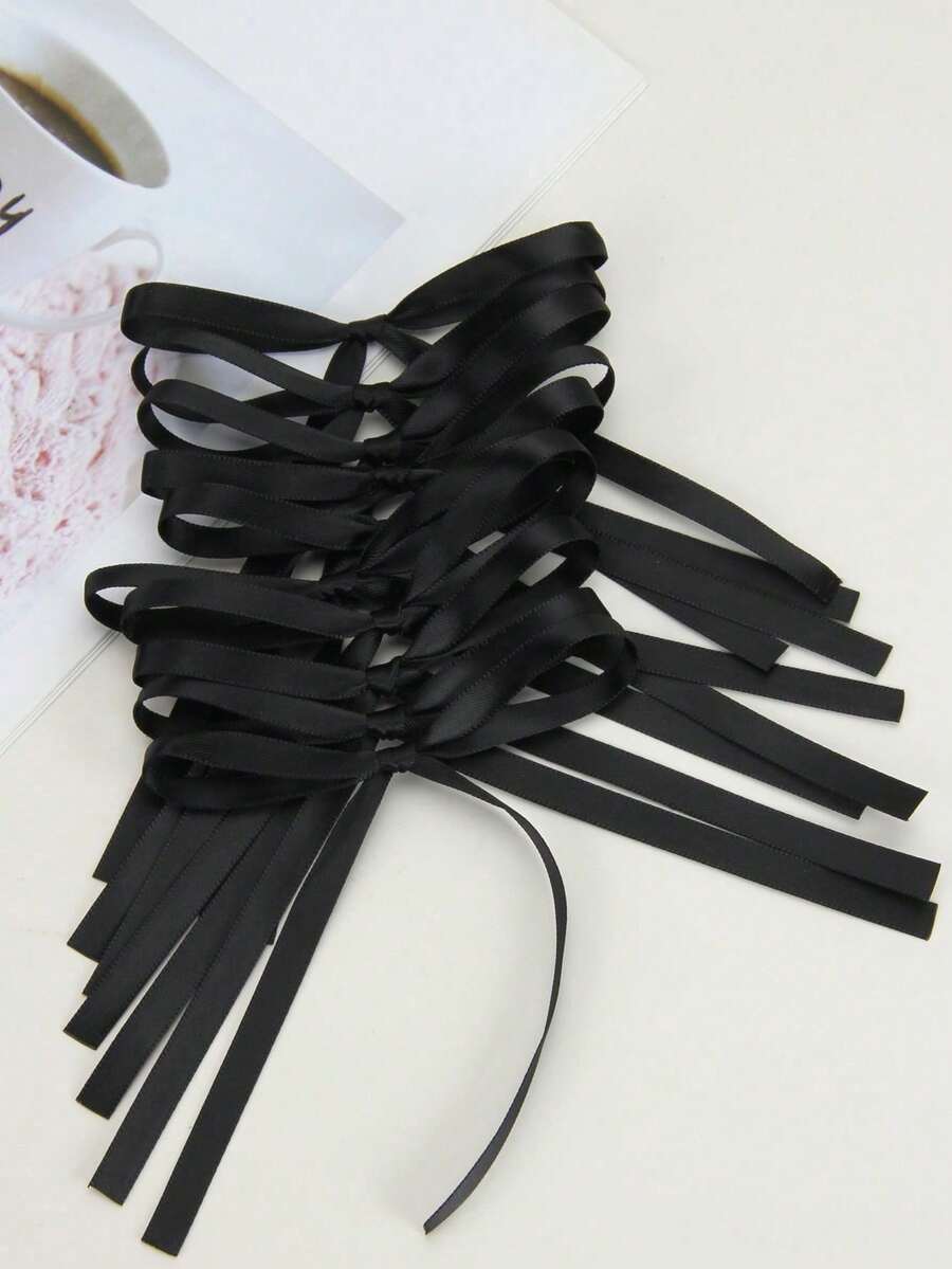 20 piezas de Bouquet de lazos de cinta, accesorio de lazo cosido a mano, lazo de clip para el cabello DIY para manualidades - Multicolor - Ver 1