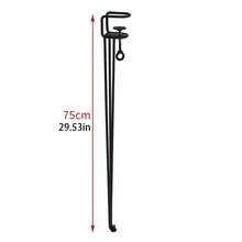 4pcPunch-Free Table Leg Table Foot Bracket Metal Wrought Iron Clip Outdoor Camping Coffee Table Foot Stand Diy Removable Desk - Black - View 7