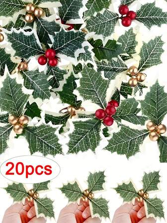 这款6/20个仿真圣诞红果非常适合装饰圣诞树。它易于弯曲，是DIY圣诞树挂饰、节日花环装饰、家庭聚会和室内圣诞树花环的理想之选。它也适用于壁炉装饰、圣诞花环装饰、家居装饰、圣诞装饰、房间装饰、冬季圣诞装饰、圣诞礼物和圣诞装饰品。