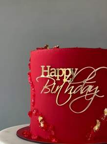 1pc "Happy Birthday" PMMA Cake Topper, Modern Letter Design Cake Decoration, Suitable For Birthday Party, Christmas, Happy Birthday Cake Gift Tower, Can Be Used For Birthday Party Decoration, Christmas, Cake Decoration, Cake Topper, Baking Supplies, Kitchen Essentials, Baking Decor, Baking Supplies, Cake Supplies, Holiday Gifts, Holiday Presents, Decorations - Style J - View 4