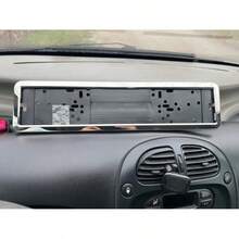 2个不锈钢欧标车牌框，带ABS底板，通用尺寸520mm*110mm车牌，欧盟汽车外饰配件，欧标车牌架，含螺丝套件，也适用于俄罗斯金属车牌框