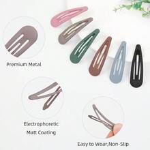 Exquisite Hair Clip36 PCS Snap Hair Clips 1.89 Inch Metal Tear Drop Hair Barrettes Drip Coated Hair Clips For All Hair Types Hair Accessories For Women GirlsMatt Colors - Màu mờ - Xem 3
