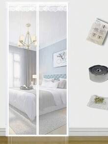 DeTODO Mosquitero Magnético, Cortina de Puerta anti-Mosquitos, Mosquitera Magnética para Puertas, Con Malla Super Fina Para Dejar Pasar el Aire Fresco, Cierra Automáticamente, Facil de Instalar - Blanco - Ver 7