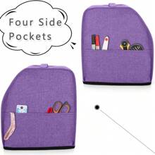 Gray Fabric Sewing Machine Dust Cover With Zippered Storage Pocket - Ewing Supplies Organizer For Sewing Tools And Accessories, Home Craft Storage | Zippered Pouch | Secure Storage, Sewing Supplies Accessories, Sewing Storage