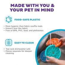 542YMXby Nina Ottosson Lickin Layers Small 3in1 Dog Puzzle Feeder Lick Mat And Slow Bowl Puppy Enrichment Toy For Small Dogs Dishwasher Safe - PuppyLickin'Layers (Xanh dươngXanh láCam) - Xem 4