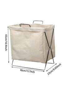 1pc Laundry Hampers Collapsible Laundry Baskets With Iron Stand Laundry Bag Home Organizer For Clothing Toyslaundry Hamper,Washing Basketbathroom Organizer,Basket,Storage Basket,Foldable Laundry Basket
