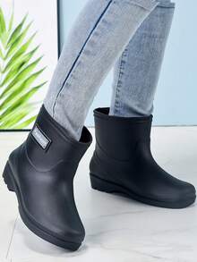 1 Pair Women's Short Rain Boots, Lightweight & Durable Waterproof Rubber Shoes For Kitchen, Laundry, Car Washing, Outdoor Puddle Stomping