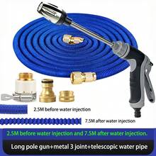 Multifunctional High-Pressure Car Washing Water Gun With Spray Bottle, Suitable For Motorcycles, Families And Gardens-Durable Long-Rod Nozzle, Efficient Cleaning And Irrigation.