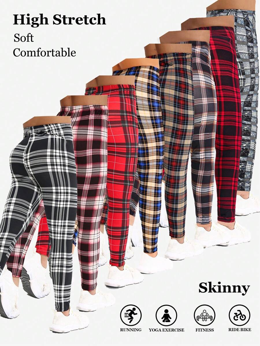 Women's Stretchy Leggings,Multiple Colors Available, Minimalist & Elegant Design, Versatile For Daily Wear, Casual Outings, Walking, Cropped, Black, White, Red, Beige, Soft & Comfortable, Suitable For Fitness, Running, Squats, Shaping, Outdoor, Beach, Spring/Summer, Cozy - Multicolor - View 1