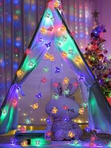 1pc 10/20 LED 1.5m/3m Plastic Transparent Butterfly Decoration Lights String, Indoor Decor Lights For Bedroom, Desk, Outdoor Wedding, Holiday, Party, Mother's Day, Battery Powered - Clear - View 10