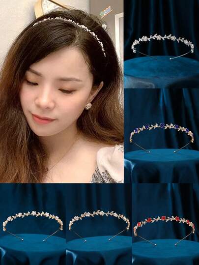 1件金属质感优雅女神公主新娘皇冠发饰头饰情人节配饰，婚礼发饰