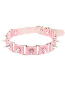 1 Peça Vintage Doce Legal Colar Gargantilha Choker de Rebite Hip Hop Harajuku Gothic Club Preto Colar de Couro PU Torques Jóias, Halloween