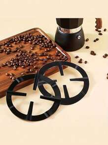 Soporte de acero inoxidable para cafetera, estante para cafetera - Soporte redondo para estufa de gas, soporte multifuncional para cafetera Moka y espresso, adecuado para estufa de gas, accesorios de cocina, accesorios de café