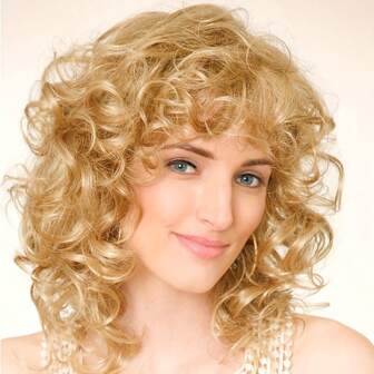 30cm Elegant Short Wavy Wig, Women's High Temperature Fiber Synthetic Hair With Rose Net Cap, Natural Soft Curly Blonde Hair, Suitable For Daily, Home, And Party