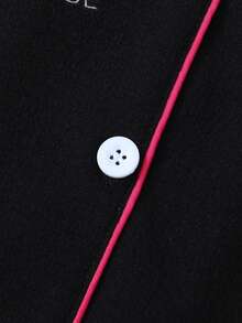 Conjunto de pijama de pantalón y blusa de manga larga con estampado de lazo y efecto arrugado para mujer, ropa de otoño