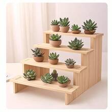 1pc Wooden Display Rack With Transparent Shelves, Multi-Layer Figurine, Blind Box, Jewelry, Cosmetics Storage Organizer - Wood Color - View 8