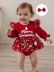 Newborn Baby Dresses - Red - View 1