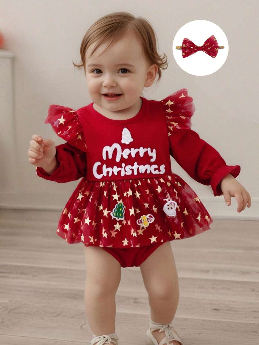 Newborn Baby Dresses - Red - View 1