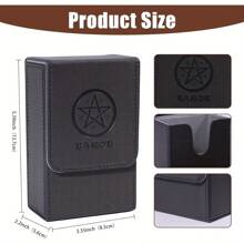 Tarot Card Box - Elegant Black Tarot Card Storage Box With Folding Lid Design, Scratch-Resistant And Impact-Resistant, Portable For Tarot Readers, Mediums, And Collectors, Compatible With Standard Size Cards (3.03x 1.67inch ), Divination Accessories, Fashionable Appearance, Sturdy Structure, Suitable For Occult Enthusiasts - 灰色 - 查看 2