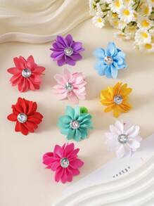 824 件/10 件套儿童粉色发饰，可爱时尚的花朵和蝴蝶结发夹，简约婴儿发带，马尾辫夹，适合所有季节 - 甜美风格，送给女孩的最佳礼物，适合所有场合 - 彩色 - 查看 12