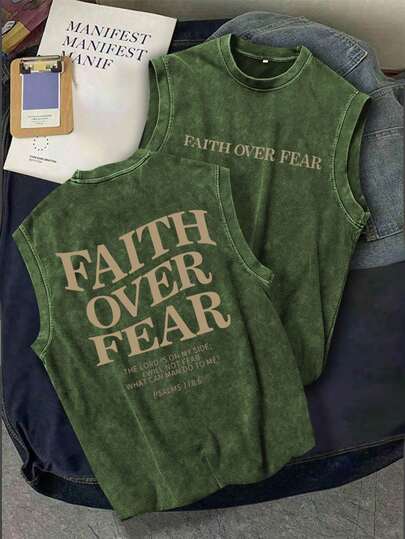 简约男士休闲水洗复古风圆领背心