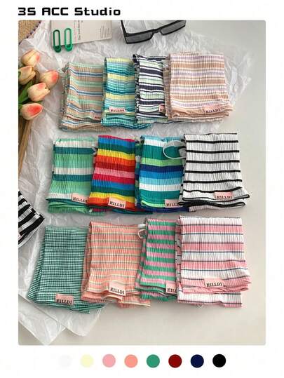 1 Pair Striped Ice Sleeves, Loose Fit Sun Protection Arm Sleeves For Women, Lightweight Breathable Striped Thin Arm Sleeves For Outdoor Activities, Driving, Cycling, Air Conditioning Protection