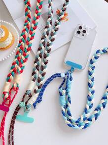 1 قطعة سير هاتف طويل قابل للتعديل مضفر ب- 6 خيوط، سير هاتف متين للحمل عبر الجسم