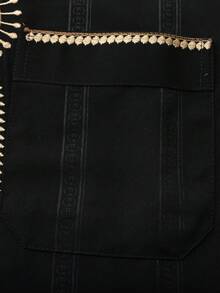 新款简约条纹长袍、阿巴雅伊斯兰宽松长袍、短袖刺绣穆斯林口袋长袍、休闲阿拉伯风格、男士传统甘杜拉祈祷休闲节日服装、优雅的斋月服装、优雅奢华的传统男士服装 - 黑色 - 查看 7