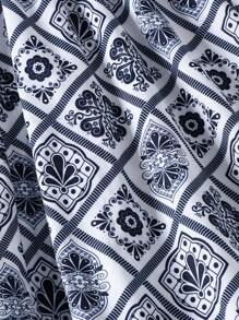 Tween Mädchen Kleid mit langen Ärmeln, Taille-Kordel & Schleife, Retro-Muster, geeignet für Frühling & Herbst