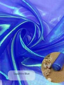 1 件，50 厘米 * 150 厘米全息渐变欧根纱面料，彩虹色网眼面料，适用于连衣裙、DIY 工艺品、角色扮演、舞台装饰 - 彩色 - 查看 13