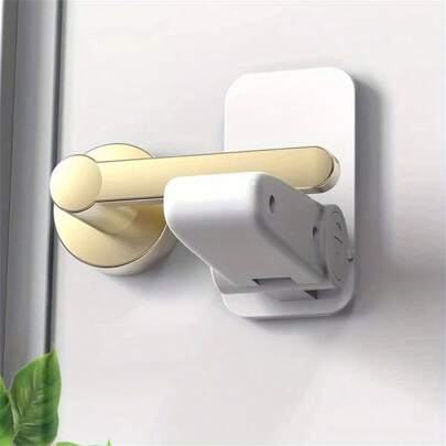 门把手锁，防止儿童打开门，成人单手即可操作，耐用 ABS 材质，背面带 3M 粘性，安装无需工具，适用于女孩的门挡，保护器，防盗防锁