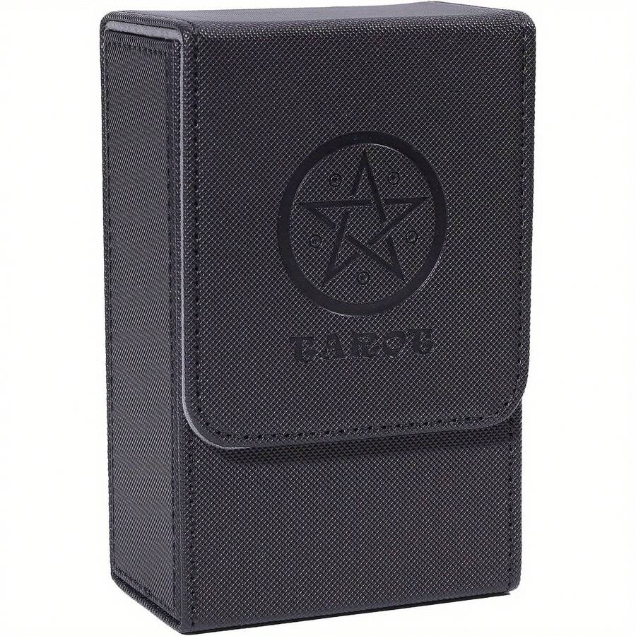 Tarot Card Box - Elegant Black Tarot Card Storage Box With Folding Lid Design, Scratch-Resistant And Impact-Resistant, Portable For Tarot Readers, Mediums, And Collectors, Compatible With Standard Size Cards (3.03x 1.67inch ), Divination Accessories, Fashionable Appearance, Sturdy Structure, Suitable For Occult Enthusiasts - 灰色 - 查看 1