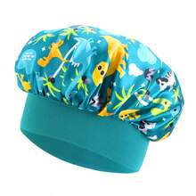 Customized Text Baby Satin Sleep Cap/Bath Cap, Cute Cartoon Dinosaur Print Children's Satin Sleep Cap, Hair Protection, Elastic Wide-Brim Round Cap, Soft & Stretchy, Suitable For Boys & Girls, Birthday & Daily Wear - One Size - View 23