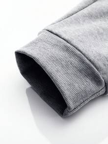 MAISONFOX Men's Loose Flap Pocket Side Drawstring Elastic Waist Long Cargo Pants, Solid Color Light Gray Casual Pants, Suitable For Outdoor, Commuting, Office, Winter Work Wear Thickened Faux Lamb Wool Lining Drawstring Waist Casual Pants, Warm And Comfortable For Leisure And Home Wear - Light Grey - View 8