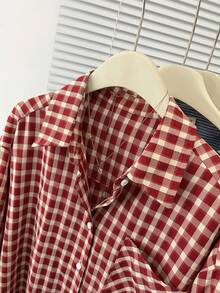 Women's Casual Everyday Plaid Front Button Shirt