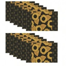 1/4/6/8/12 Piezas Manteles de mesa impresos de lino lavables, almohadillas protectoras de superficie, manteles de mesa de comedor para interiores y exteriores, adecuados para fiestas festivas, decoración de cocina y mesa de comedor